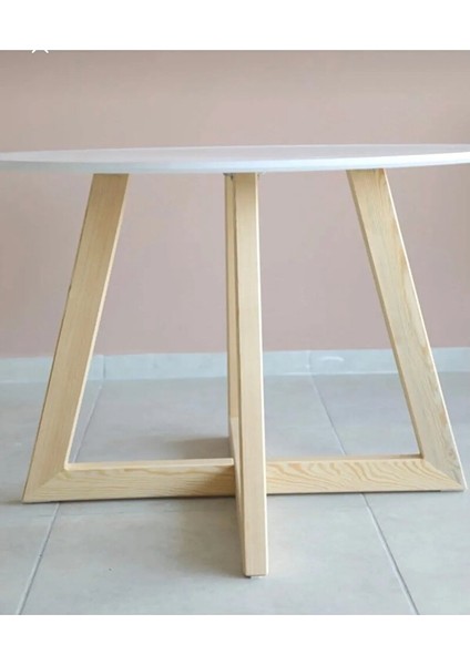 90 cm Yemek Masası Yuvarlak Beyaz Ahşap Model Mutfak Ofis Masası Çalışma Masası Balkon Özel Tasarım fırsatları