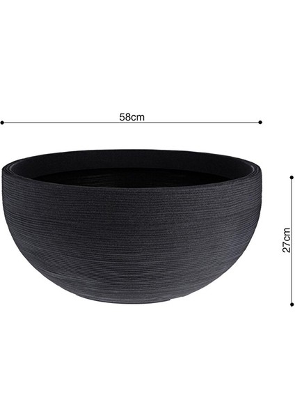 Nervürlü Plastik Saksı Siyah Çap 58CM Yükseklik 27CM fiyatları