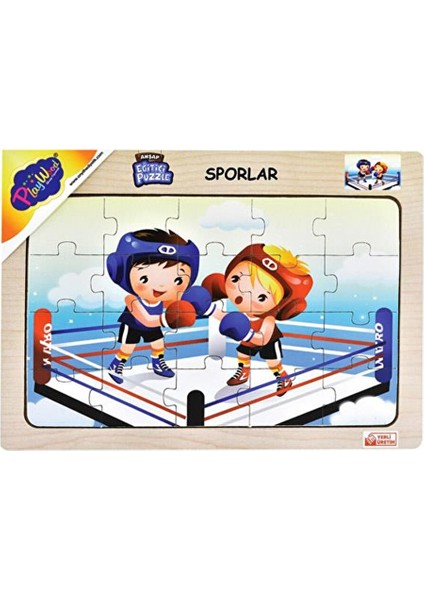 Playwood Ahşap Eğitici Puzzle Sporlar Boks ONY85