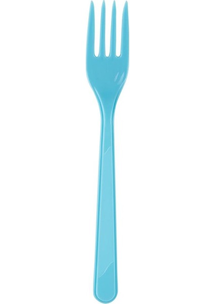 Açık Mavi Lüx Plastik Çatal 100 Adet