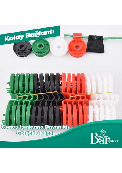 Gölgelik Klipsi Karışık Renk 100 Adet Bsr Garden