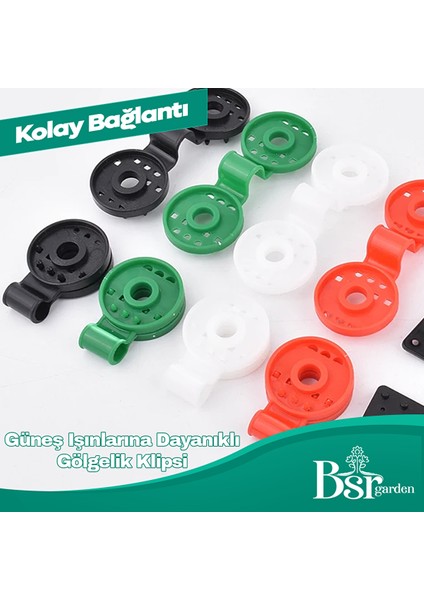 Gölgelik Klipsi Karışık Renk 100 Adet Bsr Garden modelleri