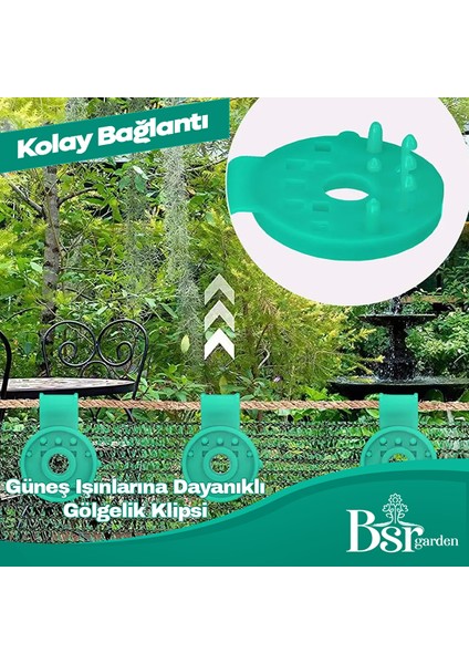 100 Adet Gölgelik Klipsi Yeşil Uv Katkılı ( Güneşe Dayanıklı ) Bsr Garden modelleri