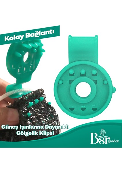 100 Adet Gölgelik Klipsi Yeşil Uv Katkılı ( Güneşe Dayanıklı ) Bsr Garden indirimleri
