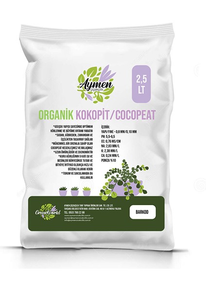 Özel Karışımlı Ponza Katkılı 2,5 Litre Iç Dış Mekan Bitki Yetiştirme Toprağı Cocopeat - Kokopit 2,5 Litre fiyatları