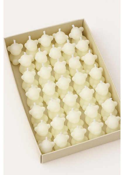 Mini Ayıcık Şekilli Dekoratif Mum 30 Adet