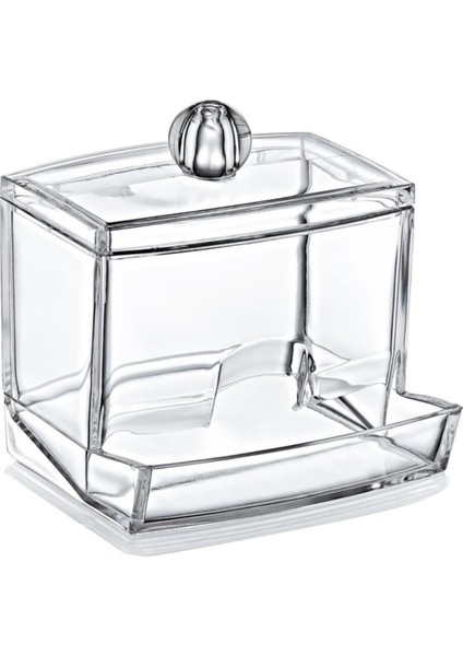 Beyaz Kulak Çubuğu Saklama Kabı Makyaj Organizer Akıllı Akrilik Plastik