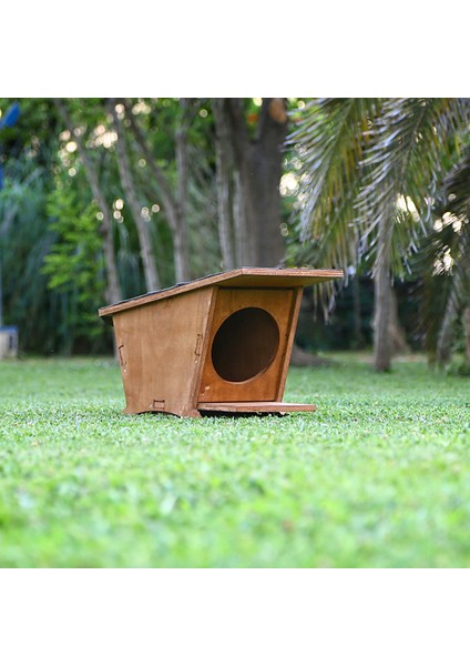 Ahşap Mini Kedi Evi-Yeni Doğan Evi