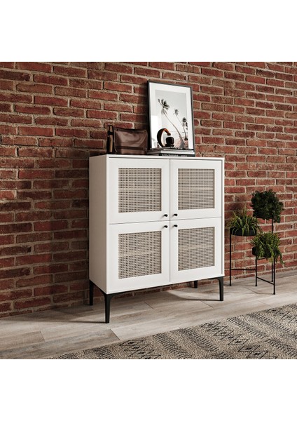 Trio White Kare KONSOL(%100MDF)