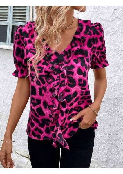 Kadın Mikro Kumaş Önü Fırfır Detaylı Bluz fiyatları