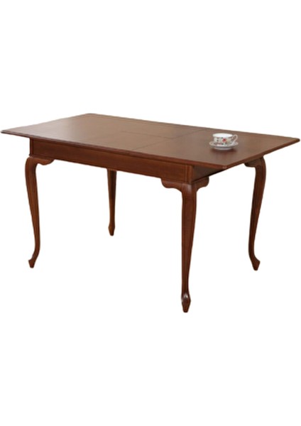 Masa 17703 Lükens Aslan Ayak Model Kayın Torna Açılır Parlak Ceviz Tabla El Yapım