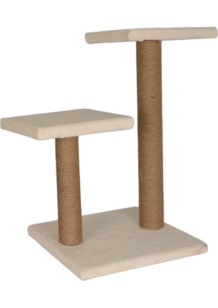 Pet Çift Stepli Kedi Tırmalama Beyaz