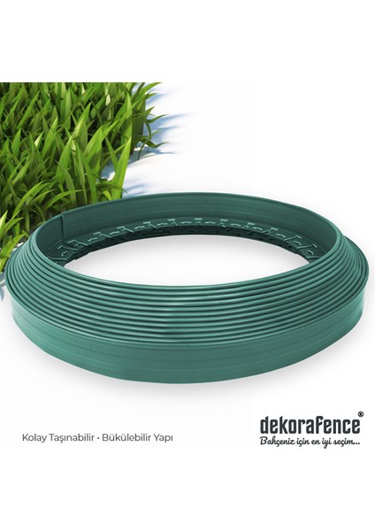 Çim Ayırıcı Esnek Plastik Çim Sınırlayıcı Bordür Taş Toprak Ayıracı Yeşil 25 Metre fiyatları