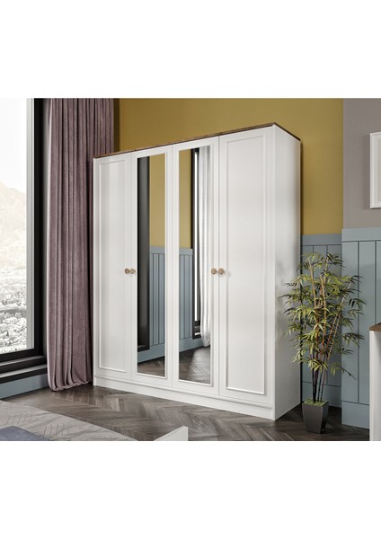 Smart 4 Kapılı Aynalı Dolap %100 Mdf Smartxlayn