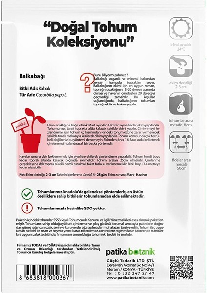 15 Adet Balkabağı Tohumu