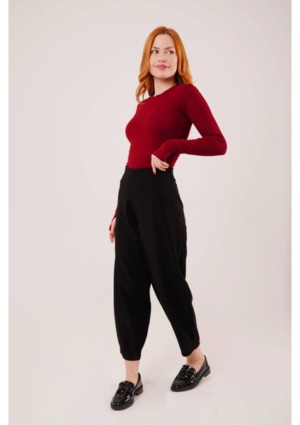 Havuç Kesim Siyah Pantolon modelleri