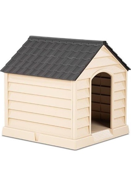 SY-5101 Dış Mekan Plastik Büyük Pet Köpek Kulubesi Kahve-Bej