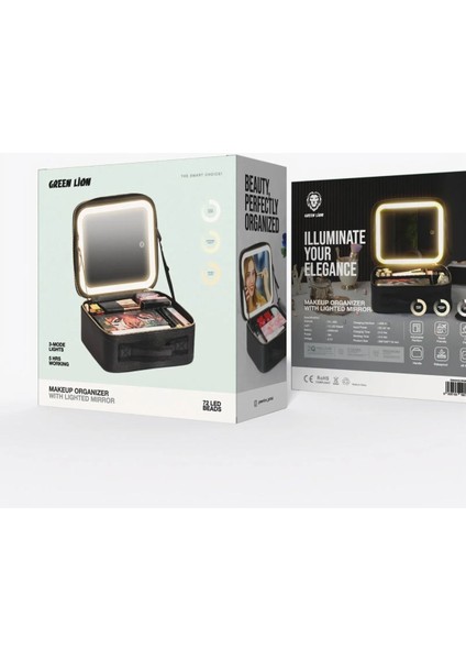 LED Işıklı Taşınabilir Makyaj Aynası, Su Geçirmez, Ayarlanabilir Bölmeli, 2000MAH Batarya modelleri