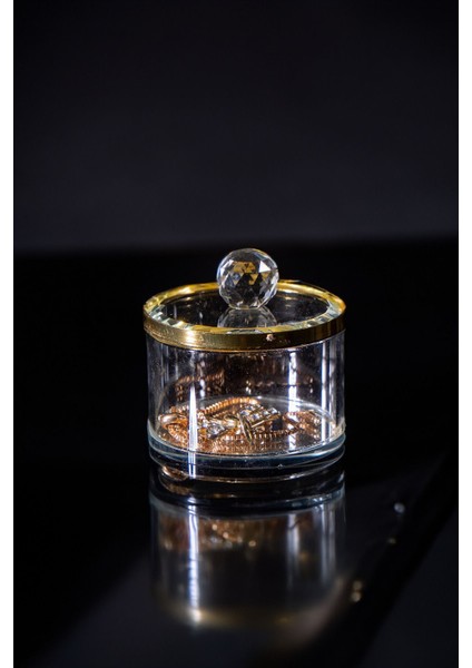 El Yapımı Lüks Cam Takı ve Yüzük Kutusu, Şık Dekoratif Tasarım, 1 Adet