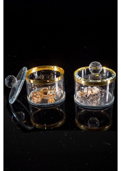 El Yapımı Lüks Cam Takı ve Yüzük Kutusu, Şık Dekoratif Tasarım, 1 Adet