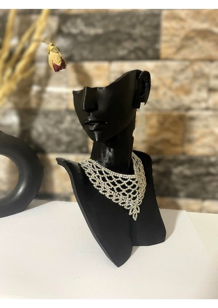 Siyah Takı Standı, Kolye ve Küpe Için 20 Cm, Şık ve Düzenli Sergileme Sağlar modelleri