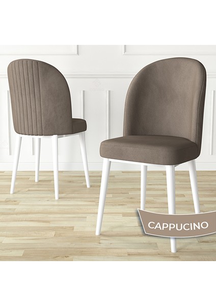 Roe Serisi 80X132 Açılabilir Beyaz Mutfak Masası Takımı ve 4 Cappucino Sandalye Cappucino indirimleri