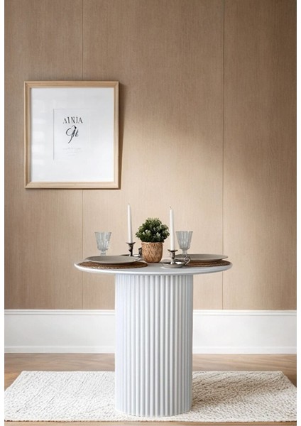 Coral Beyaz Ahşap Yuvarlak Masa Takımı 2 Sandalyeli 90X90 fiyatları