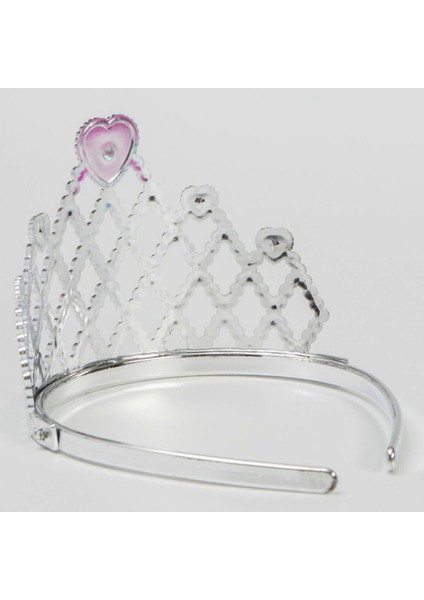 Fuşya Kalpli Gümüş Renk Kraliçe Tacı Prenses Tacı NessiWorld modelleri