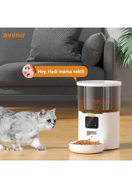 HM-260 Wifi Sesli Otomatik Kedi Mama Kabı Uygulama Kontrollü