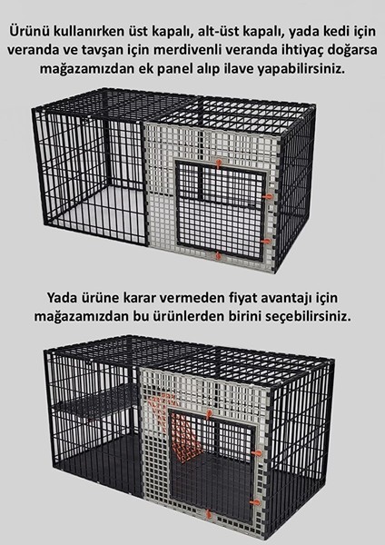 60CM x 120CM Yükseklik 60CM Üstü Kapalı Köpek Kafesi, Kedi, Tavşan, Çit, Kafes