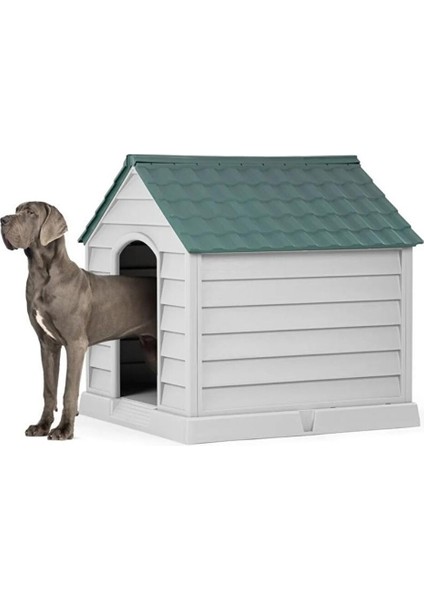 SY-5101 Dış Mekan Plastik Büyük Pet Köpek Kulubesi Yeşil-Taş Gri