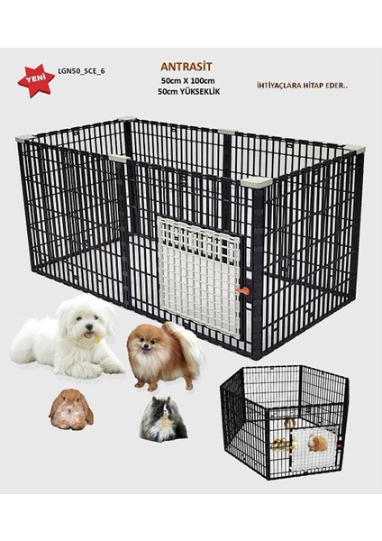 100CM x 50CM x 50CM Kedi, Köpek, Tavşan, Ginepig, Eğitim, Oyun Çiti ve Kafesi