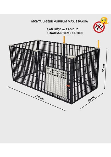100CM x 50CM x 50CM Kedi, Köpek, Tavşan, Ginepig, Eğitim, Oyun Çiti ve Kafesi fiyatları