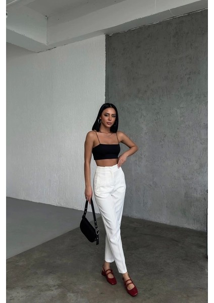 Yüksek Bel Pensli̇ Pantolon