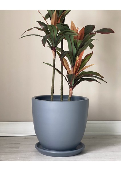 Klasik Saksı Tabaklı 38 cm x 40 cm Koyu Füme