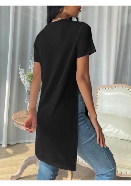 Kadın Yandan Yırtmaçlı Sandy Kumaş Bluz modelleri