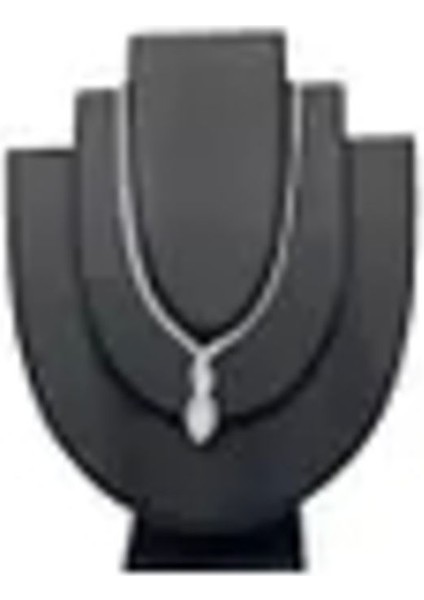 Ahşap ve Kumaş Detaylı, 25 cm Kolye Sergileme Standı, Şık ve Kullanışlı Tasarım