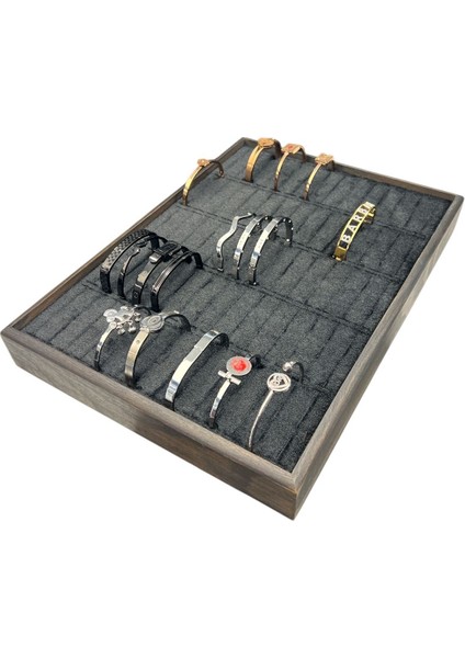 Ahşap Çerçeveli Kelepçe Bilezik Tablo, Siyah, 34,5X24,5X4,5 cm