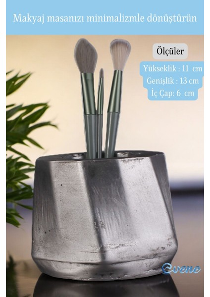 Şık Gümüş Makyaj Organizeri ve Fırçalığı, Düzenleyici Model 17 fiyatları