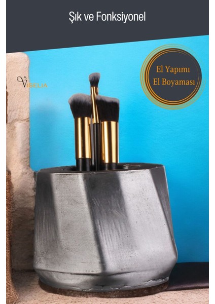 Makyaj Duzenleyici Makyaj Organizeri Makyaj Fırçalığı Makyaj Fırçası Altın Renk Model 17