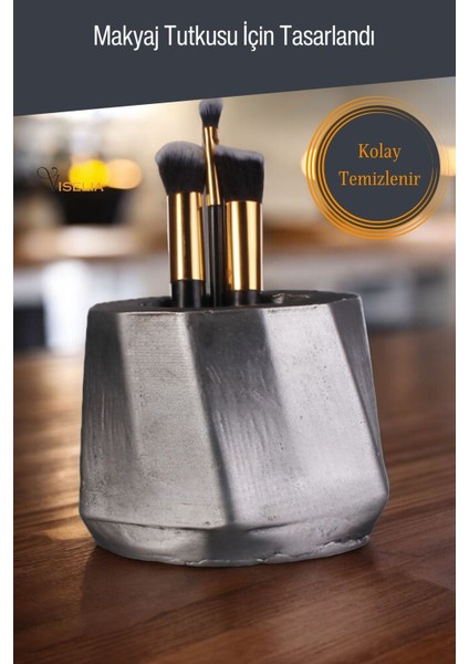 Makyaj Duzenleyici Makyaj Organizeri Makyaj Fırçalığı Makyaj Fırçası Altın Renk Model 17