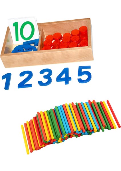 Montessori Matematik Sayı Kartları ve Sayaçları Çocukluk Dö Için Montessori Oyuncakları (Yurt Dışından)