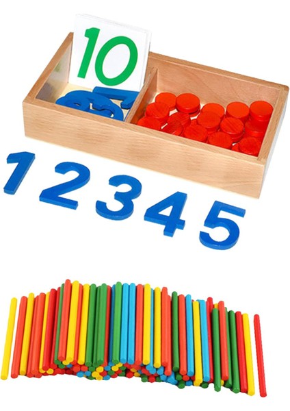 Montessori Matematik Sayı Kartları ve Sayaçları Çocukluk Dö Için Montessori Oyuncakları (Yurt Dışından) modelleri