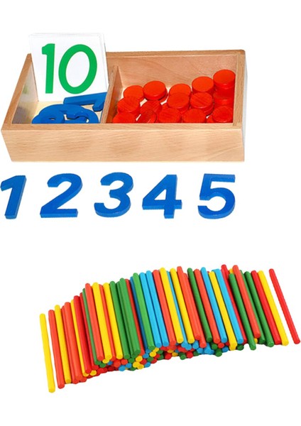 Montessori Matematik Sayı Kartları ve Sayaçları Çocukluk Dö Için Montessori Oyuncakları (Yurt Dışından) indirimleri