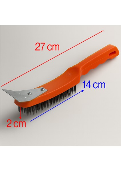 Spatulalı Çelik Tel Fırça 270 mm Metal Kazıma Temizleme Pas Sökücü Çelik Kıllı El Tipi Nalbur Fırça modelleri