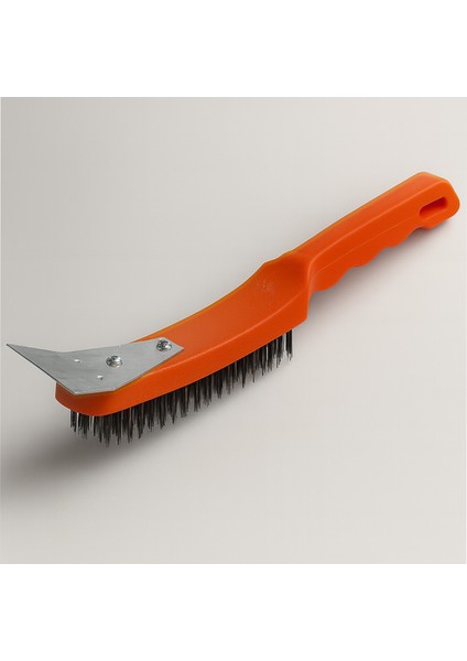 Spatulalı Çelik Tel Fırça 270 mm Metal Kazıma Temizleme Pas Sökücü Çelik Kıllı El Tipi Nalbur Fırça indirimleri