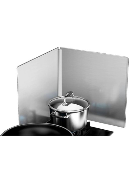 Yağ Sıçratmaz Ocak Arkası Koruyucu Katlanabilir Paslanmaz Metal Sac Kızartma Yağı Sıçratmaz L Köşeli Ocak Koruma 60 * 30 cm fiyatları