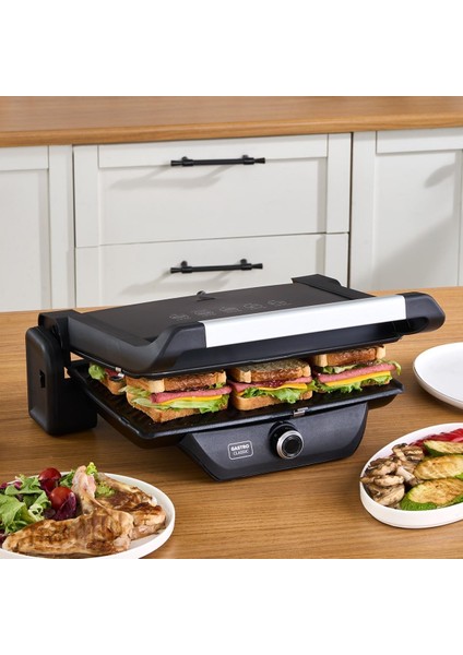 Gastro Classic Izgara ve Tost Makinesi Matte Black 6 Dilim Kapasiteli