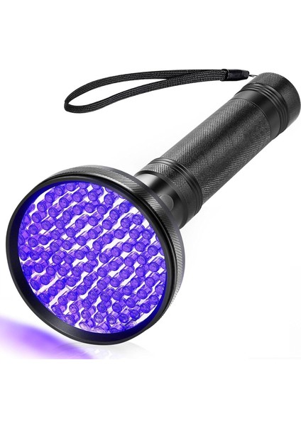 100 LED 395NM Mor Işık Uv El Feneri - Ultraviyole Siyah Fener - Ev Otel Evcil Hayvan Para