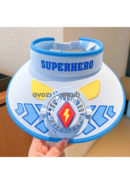 Ovozı USB Şarjlı Çocuk Yelpaze Şapka Güneşlik Ayarlanabilir (Yurt Dışından)